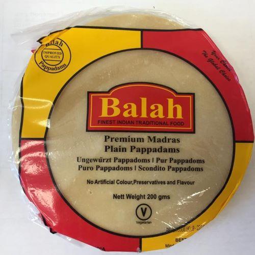 Balah Madra Plain Papadum (200g) - Weekend Delivery Offer