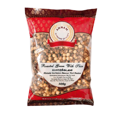 Annam Roasted Gram With Skin Unsalted (500g)